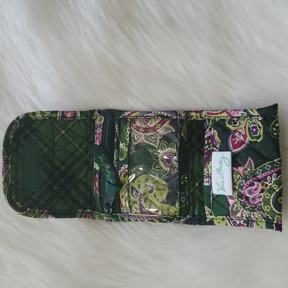 Vera Bradley Chelsea Green Small Handbag with Matching Tri Fold Wallet - Picture 7 of 11